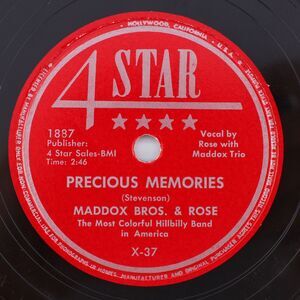 Maddox Bros. & Rose, Precious Memories / Dust On The Bible 10" 78rpm Record X-37